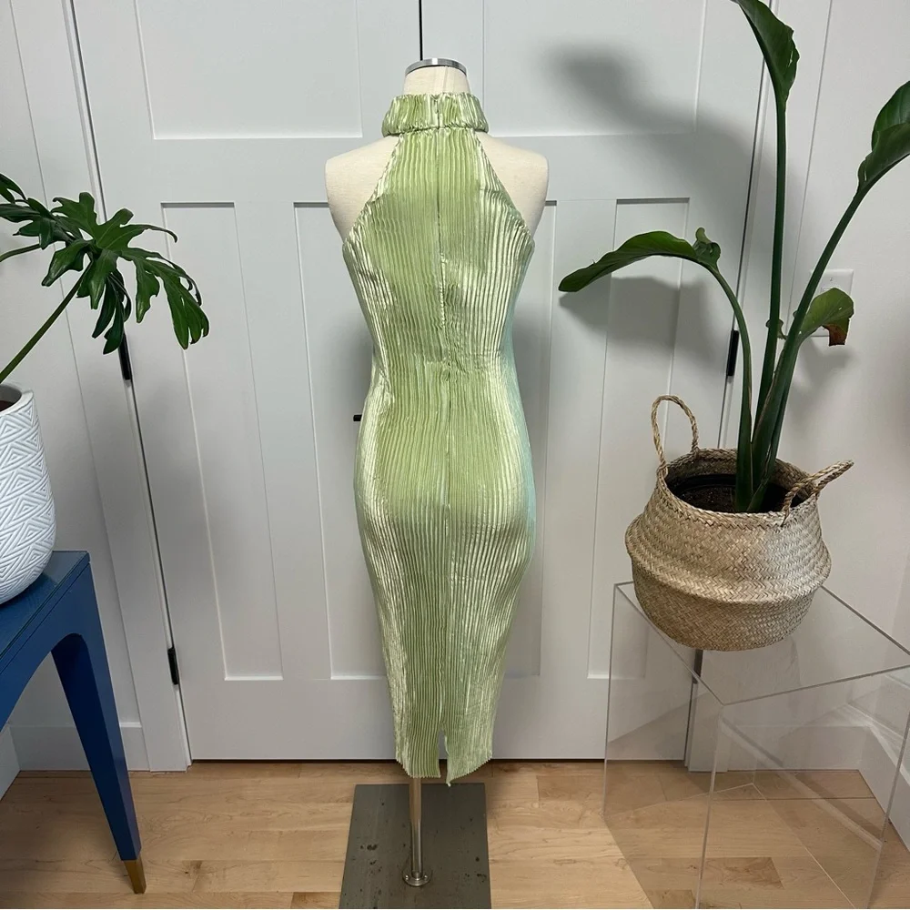 Missguided Light Green Halter Dress